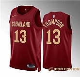 Men's Cleveland Cavaliers #13 Tristan Thompson Wine Icon Edition Stitched Jersey Dzhi,baseball caps,new era cap wholesale,wholesale hats